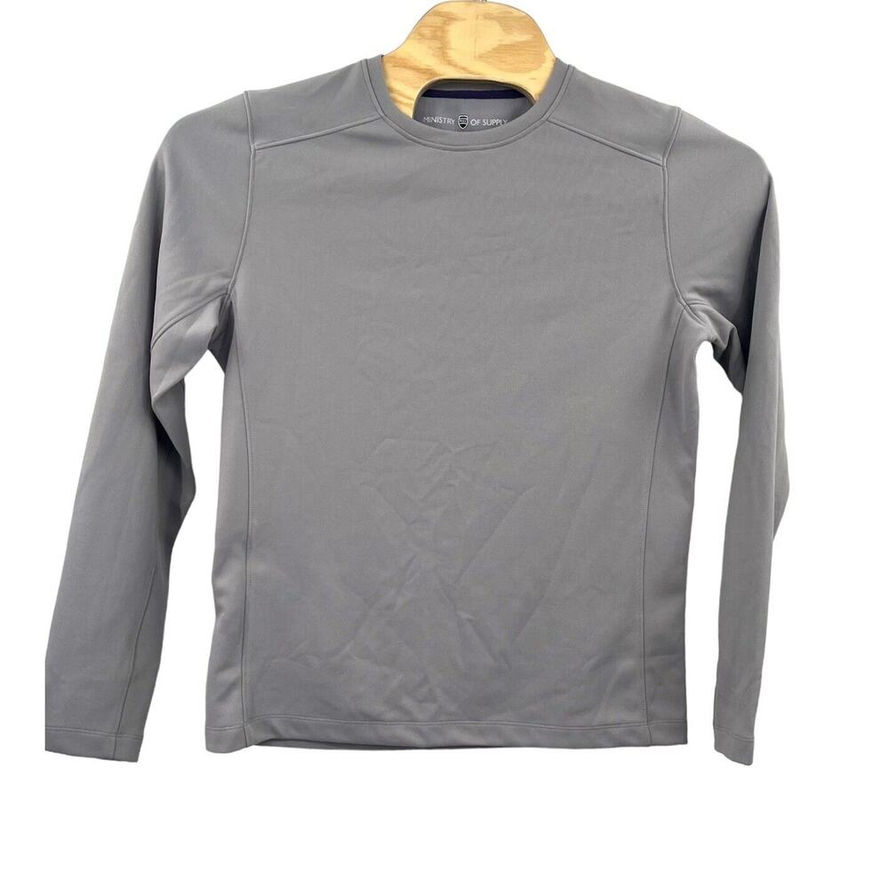 Ministry Of Supply Coffee Infused Responsive Crew Neck Sweatshirt Large Gray